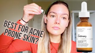 Best Vitamin C serum for Sensitive Acne Prone Skin The Ordinary Ascorbyl Glucoside 12 review [upl. by Sukramaj757]