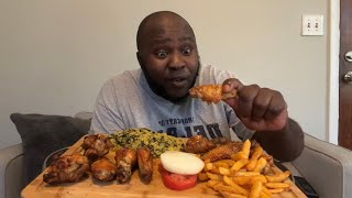 Honey barbecue chicken wings with Haitian cornmeal and legine [upl. by Daye]