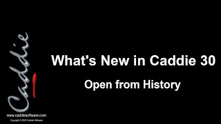 Caddie 30 Open from History [upl. by Eloccin]