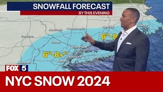 NYC snow 2024 How much more to expect in NY NJ and CT [upl. by Shirberg]