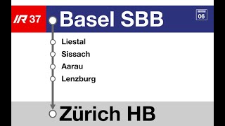 SBB Ansagen » IR37 Basel SBB — Zürich HB 2023  SLBahnen [upl. by Yemerej]