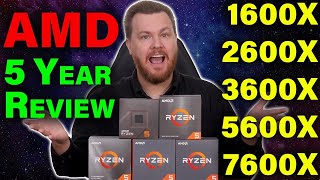 Ryzen 5 — 5 Year Review — 1600x  2600x  3600x  5600  7600x — Benchmarks amp Upgrade Advice [upl. by Ayres]