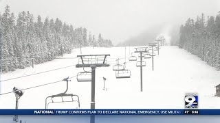 Ski resort staff working to prepare for ski season [upl. by Odranreb668]