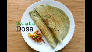 Moong Dal Dosa  Pesarattu  Easy Instant Green Gram Dal Dosa Recipe Skinny Recipes For Weight Loss [upl. by Zel]