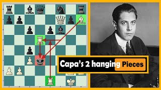 Capablanca Announces A Rare Checkmate Using Two Hanging Pieces [upl. by Tattan]