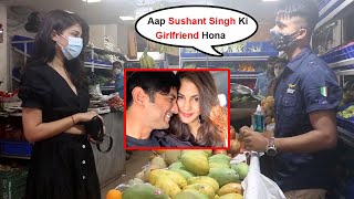 Rhea Chakraborty Uncomfortable Moment When Fruit Seller Ask Her About Sushant Singh Rajput In Public [upl. by Jorgan]