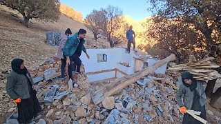 Destruction of nomadic house and collection of building materials by Peren family 🏠 [upl. by Moth]