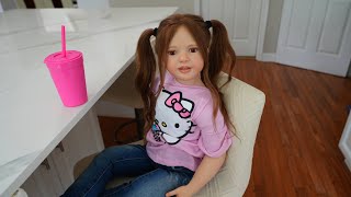 New Reborn child doll Avas Morning Routine and shopping haul [upl. by Bast]