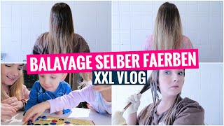 Balayage Ombré selber färben  Haare aufhellen DIY  XXL Familien VLOG  die Markerts [upl. by Syxela]