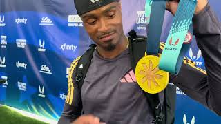 Quincy Hall AMPED after winning US Olympic Trials 400m [upl. by Auod]