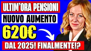 ULTIMORA PENSIONI 👉 NUOVO AUMENTO 620€ DA GENNAIO FINALMENTE BELLE NOTIZIE LA NOVITÀ💰 [upl. by Oppen]