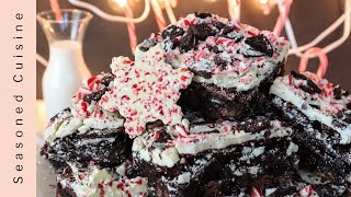 Peppermint Bark Oreo Fudge Brownies  How To Make Peppermint Bark [upl. by Bishop260]