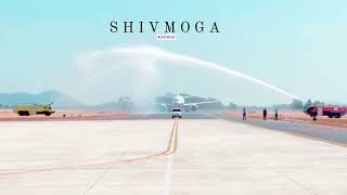 First flight ✈️ arrival at shivmoga airport aeroplane airport shivmogga [upl. by Vaios]