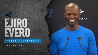 Ejiro Evero speaks on Giants matchup ahead of Sunday  Press Conference  Carolina Panthers [upl. by Niroht]