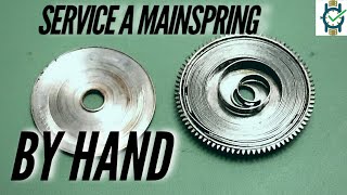 How To Service a Watch Mainspring By Hand [upl. by Ecarg132]