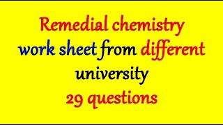 Remedial chemistry work sheet from different Ethiopian university [upl. by Gotcher]