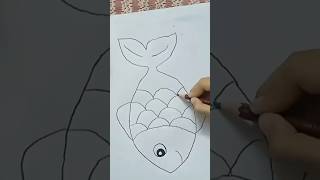 How To Draw A Fish For Kids  Fish Drawing 🐟 shorts trending youtubeshorts ytshorts viralvideo [upl. by Giraud]