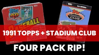 1991 Topps  Stadium Club  Four Pack Rip [upl. by Leiso]