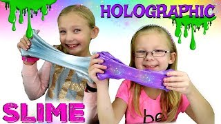 DIY HOLOGRAPHIC SLIME  Viral Slime Tested [upl. by Anahsirk]