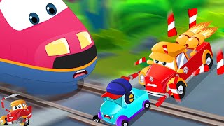 A Level Crossing Pickle  More Funny Car Cartoon for Kids by Super Car Royce [upl. by Orianna523]