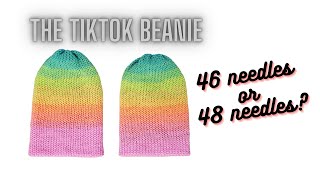 The TikTok Beanie part 2 Addi 46 needles and Sentro 48 needles Hat Comparison [upl. by Alegnat]