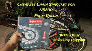 Most Affordable Chain Sprocket for NS200 by ROLON SR [upl. by Lombardi542]