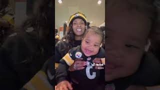 Ciara amp family adorably rock Russell Wilson Steelers jerseys for big win vs Jets [upl. by Nujra]