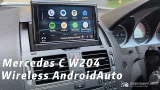 Mercedes C Class W204 0714 Flip Display Retrofitted Wireless Android Auto [upl. by Ebberta]