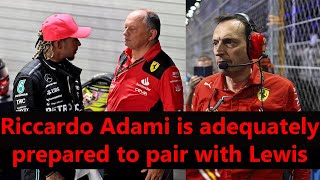 Ferrari why Fred Vasseur wants Riccardo Adami to be Lewis Hamiltons F1 race engineer in 2025 [upl. by Ahcurb]