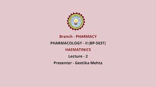 PharmacologyII Haematinics  AKTU Digital Education [upl. by Sergio]