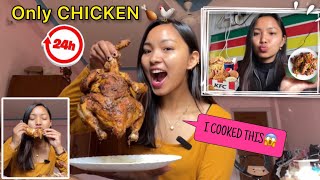 I only Ate CHICKEN For 24 HOURS😱🍗 Cooking WHOLE CHICKEN First Time😍 [upl. by Avis]