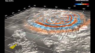 Il terremoto de LAquila propagazione delle onde sulla superficie [upl. by Carthy]