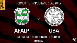 JUVENILES AFALP vs UBA  FECHA 11 CLAUSURA  INFERIORES FEMENINO B [upl. by Euqor751]