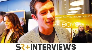 Callum Turner Talks The Boys In The Boat On The Red Carpet [upl. by Ynitsed]