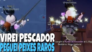 VIREI PESCADOR PEGUEI UM MONTE DE PEIXE RARO NO FISCH  Roblox [upl. by Macguiness]