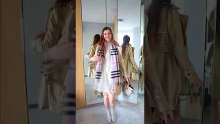 Styling my Burberry scarf Autumn outfit fashion style shortsfeed shorts grwm [upl. by Namrac28]