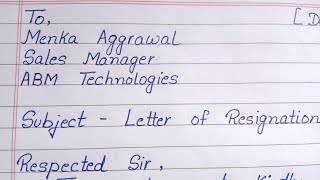 How to write Resignation letterletter of resignation for sales executiveletter writing [upl. by Royo]