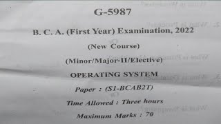 BCA  OPERATING SYSTEM  RDVV  QUESTION PAPER  2022  1st YEAR [upl. by Coffeng189]