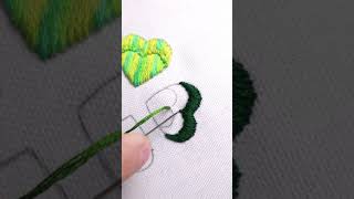 Four Leaf Clover Embroidery embroidery flowerembroidery embroiderydesign embroideryart bordado [upl. by Aibar]