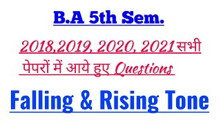 Falling amp Rising Tone  2018 2019 2020 2021 All Questions ABOUT Falling amp Rising Tone [upl. by Rovaert985]