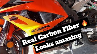 Installing Carbon Fiber parts to the CBR600RR Side Fairing Trim  Part 33 [upl. by Ybok]