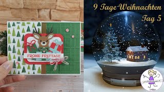 9 Tage Weihnachten Tag 5 süße Weihnachtskarte  Rentierspiele  Stampin Up  fröhlich basteln [upl. by Tiersten448]