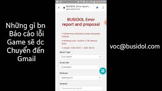 BUSIDOL  Cách để báo cáo lỗi game cho bu mà ko cần báo qua gmail [upl. by Lareena720]