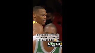 Russell Westbrook CLAPS At Enes Freedom and Celtics Bench 👀 Shorts [upl. by Inneg]