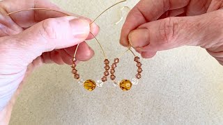 How to Make the Crystal Hoop Earrings [upl. by Adnof]