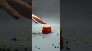 Tower of Colored Plastic Pearl Beads and Six Wooden Cups Oddly Satisfying Reverse [upl. by Aissirac]