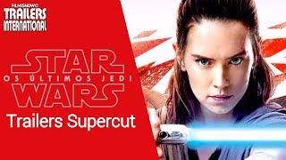 Star Wars Os Últimos Jedi  Todos os trailers compilation [upl. by Ecirtnom]