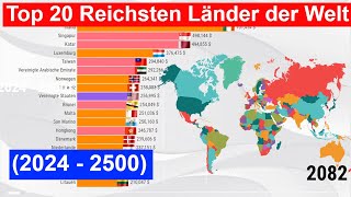 Das sind die Top 20 reichsten Länder der Welt 2024  2500 Weltweite BIP KKP pro Kopf nach Ländern [upl. by Martica903]