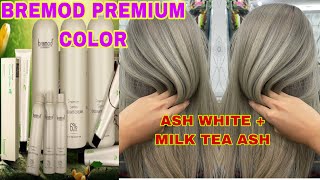 ASH WHITE  MILK TEA ASH HAIR COLOR  NEW BREMOD PERFORMANCE PREMIUM COLOR  BREMOD PREMIUM PH [upl. by Naeroled414]