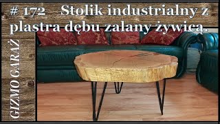 172 How to make a beautiful slab table Jak zrobić śliczny stolik z plastra dębu zalanego żywicą [upl. by Aikit]